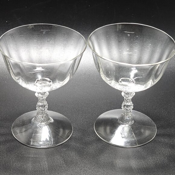 2 Fostoria Wilma Low Coupe 4.2" champagne sherbet cocktail Crystal midcentury 6z - Picture 2 of 7